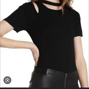 Alice + Olivia Cutout Fitted Roslyn Sweater-Black-xs
